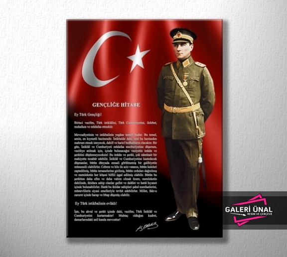 Özel Tasarım Gençliğe Hitabe ve Atatürk Tablo